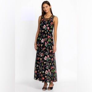Johnny Was Emilda Floral Mesh Maxi Dress XL